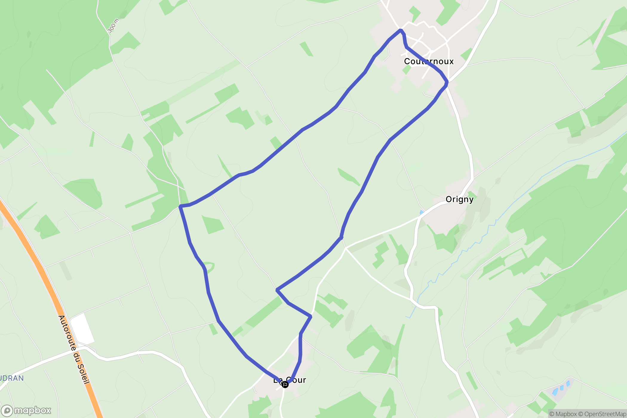 Sainte-Colombe : carte du parcours de randonnée - France