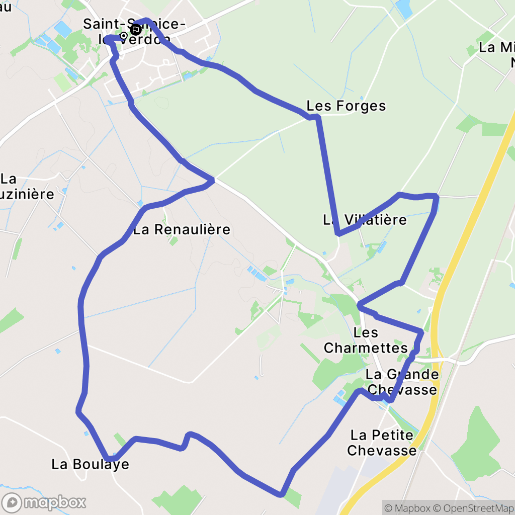 Montréverd : carte du parcours de randonnée - France