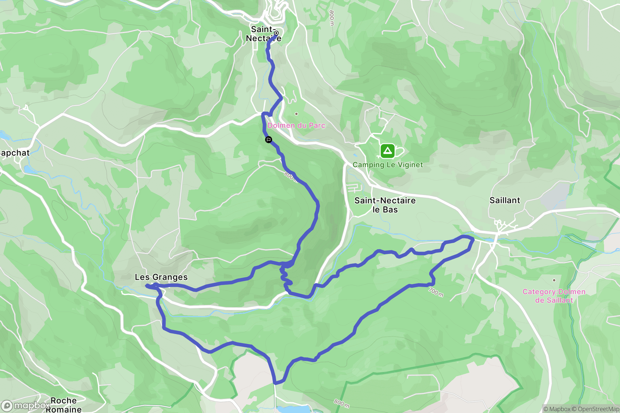 Saint-Nectaire : carte du parcours de randonnée - France