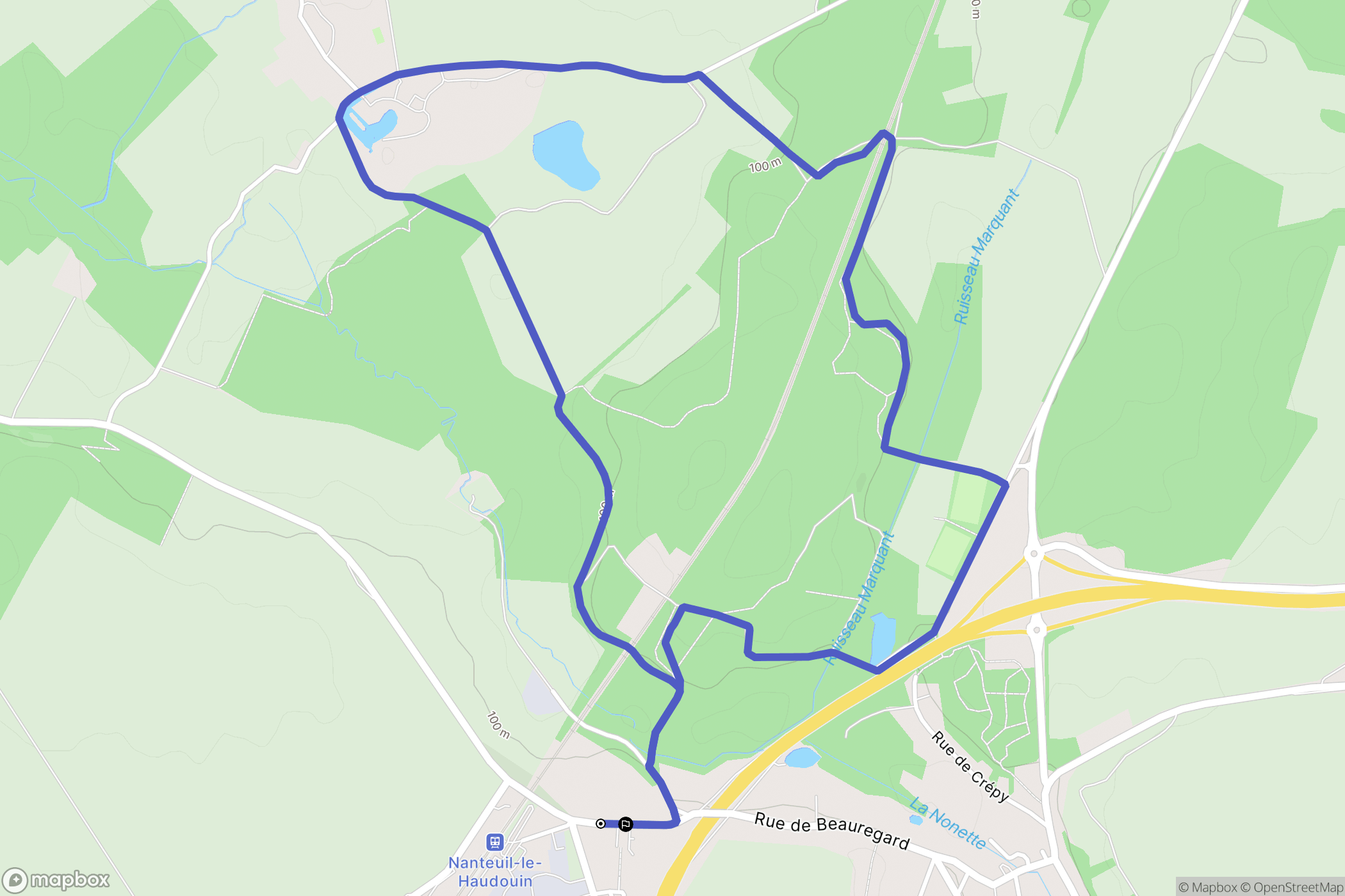 Nanteuil-le-Haudouin : carte du parcours de randonnée - France