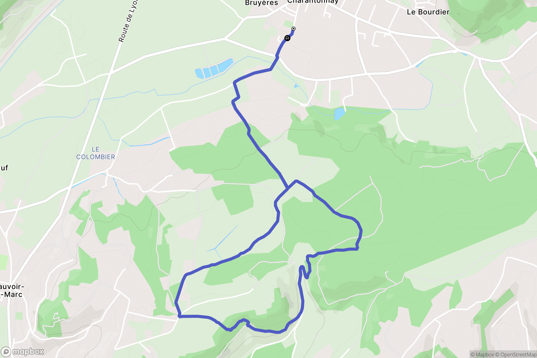 Charantonnay : carte du parcours de randonnée - France