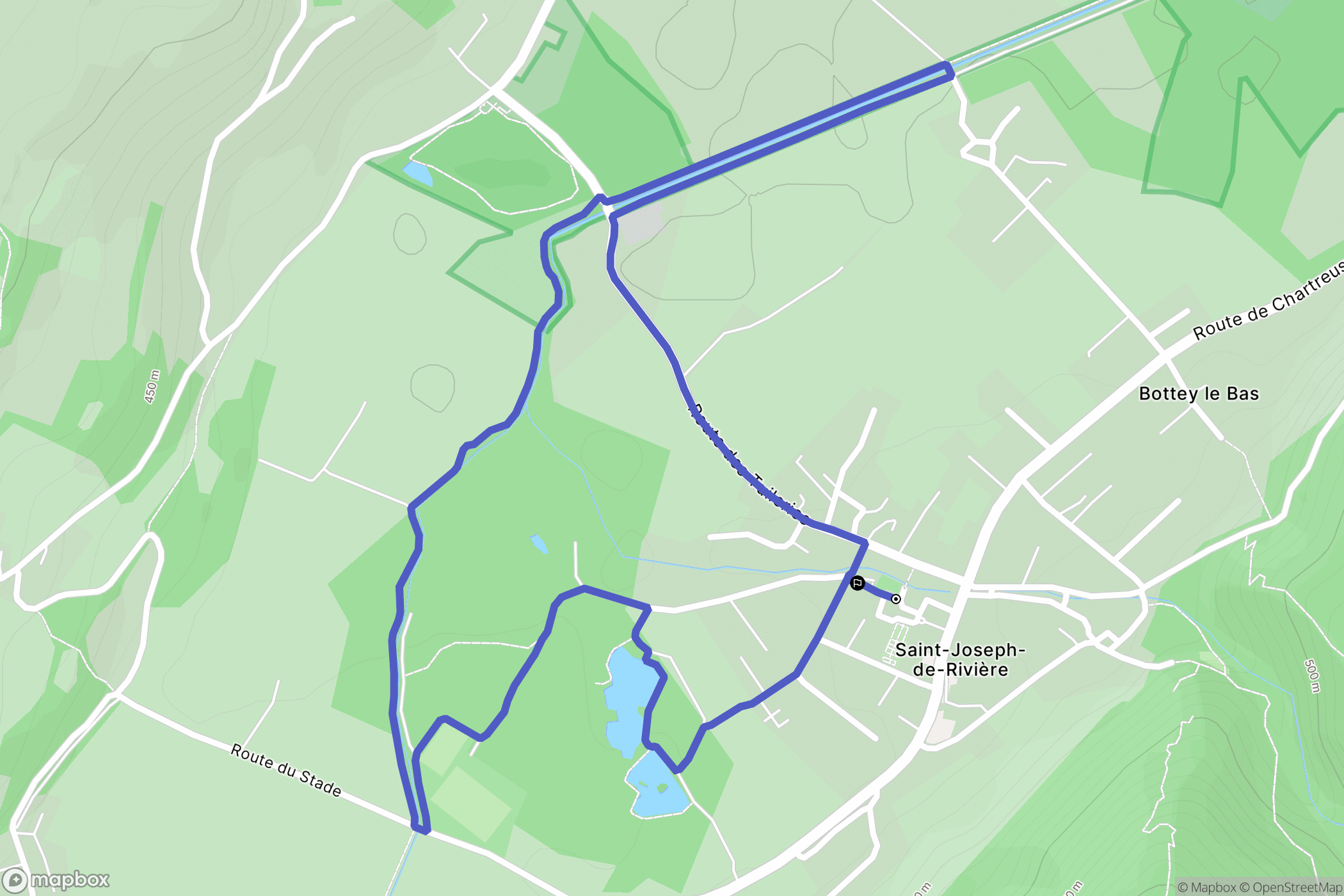 Saint-Joseph-de-Rivière : carte du parcours de randonnée - France