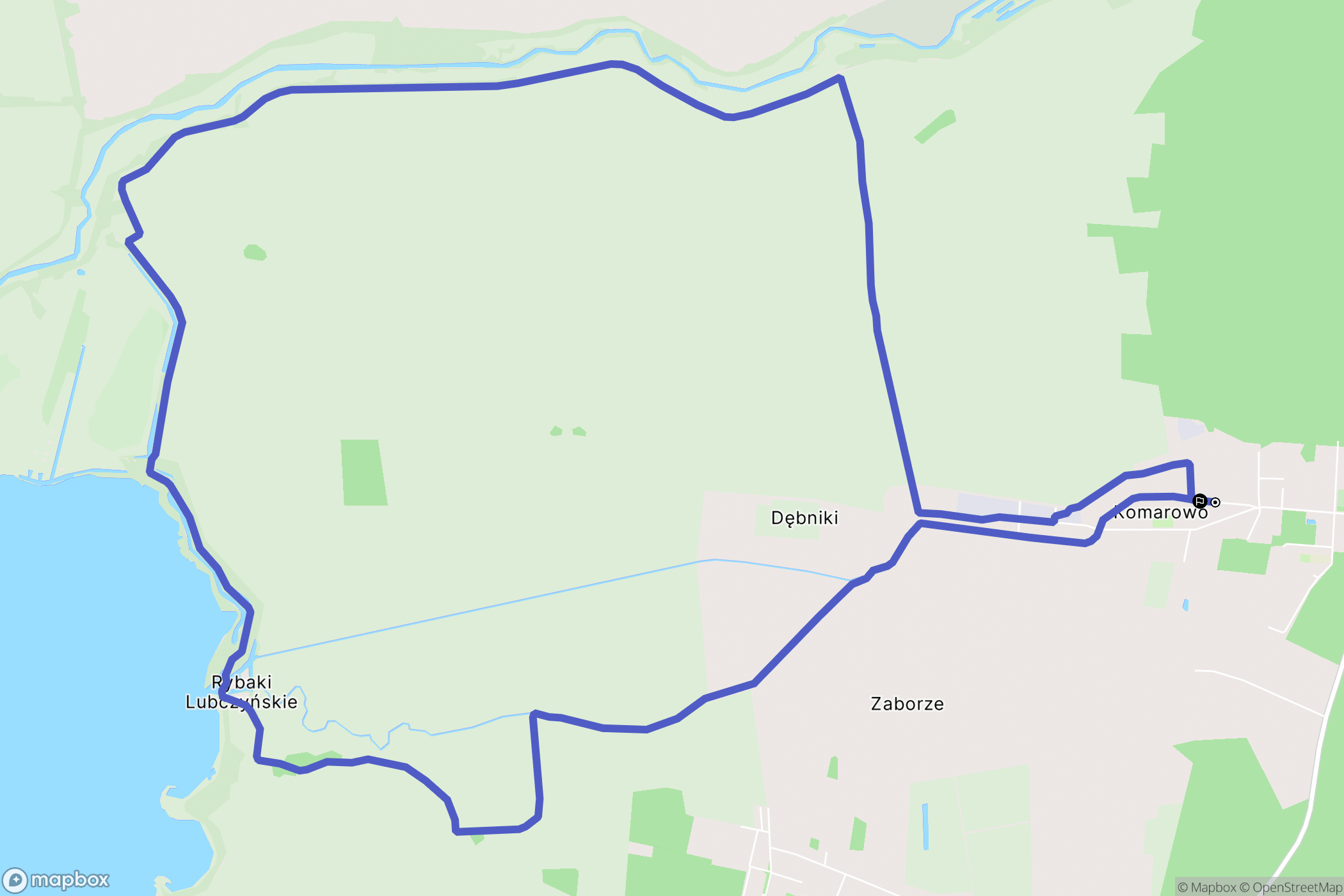 Komarowo: mapa trasy - Poland