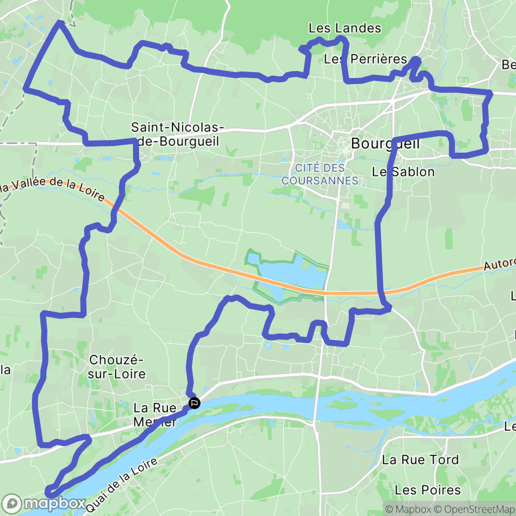 Chouzé-sur-Loire : carte du parcours de randonnée - France