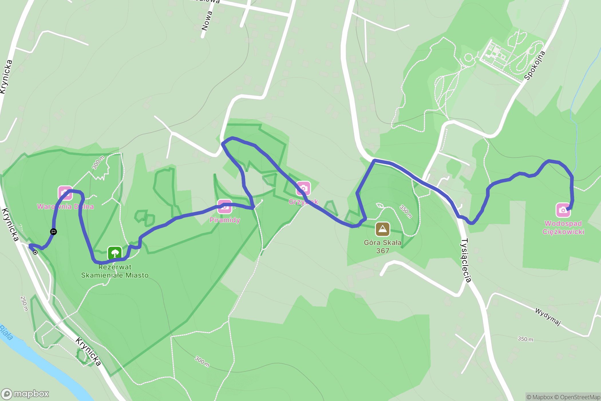 Ciężkowice: mapa trasy - Poland