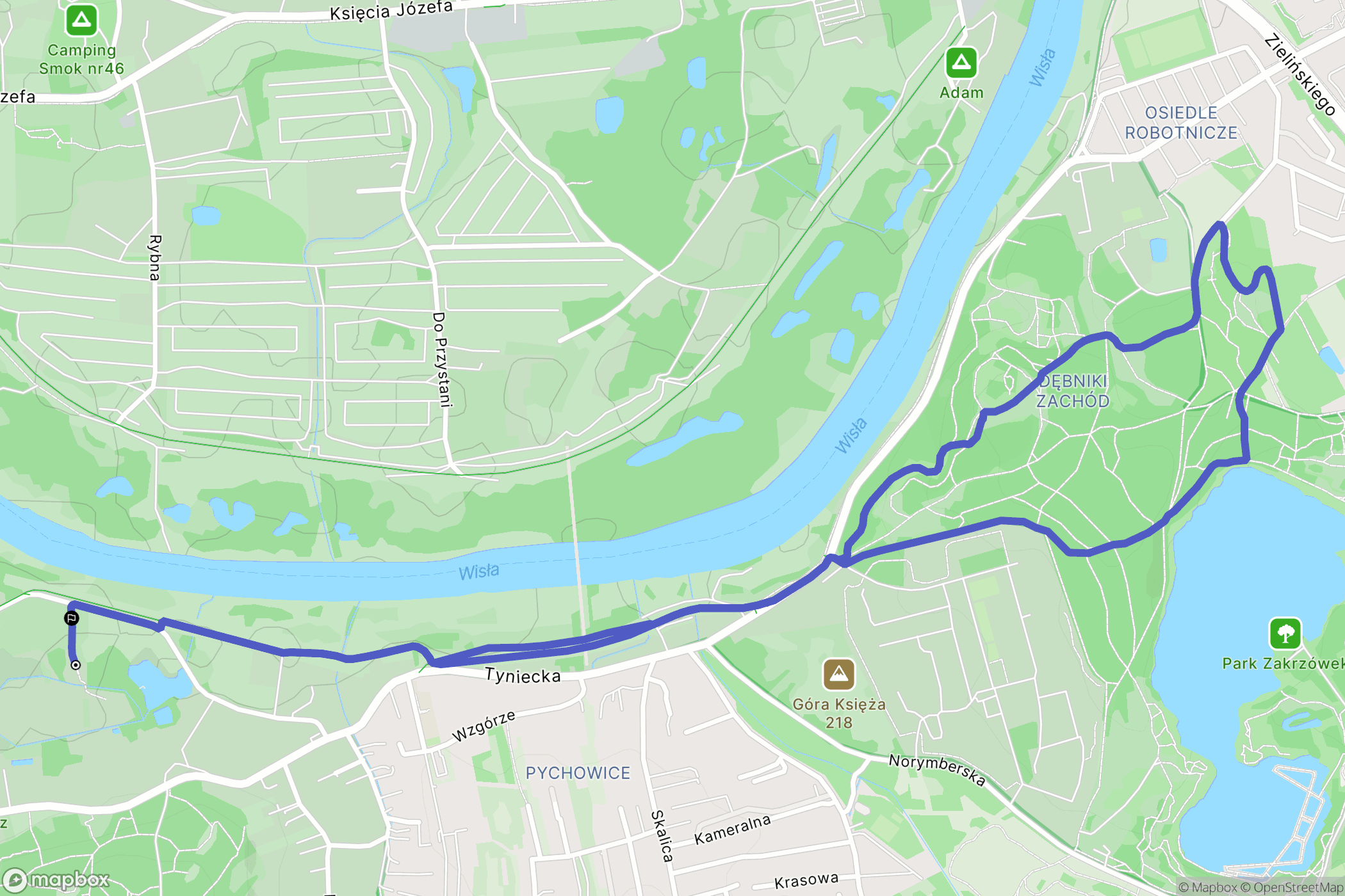 Kraków: mapa trasy - Poland