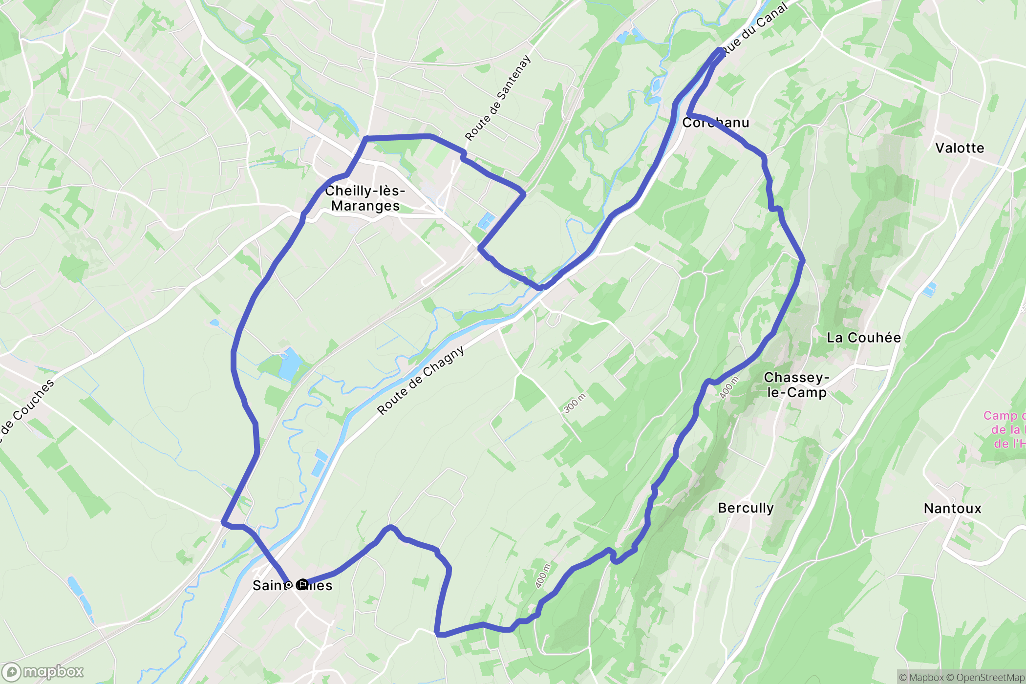 Saint-Gilles : carte du parcours de randonnée - France