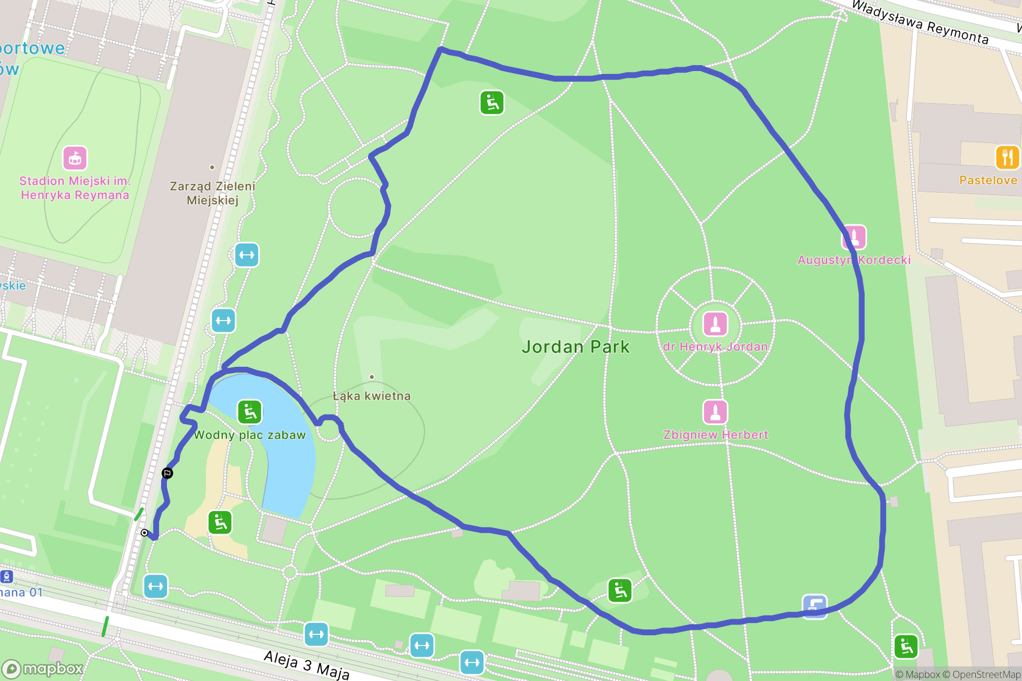 Kraków: mapa trasy - Poland