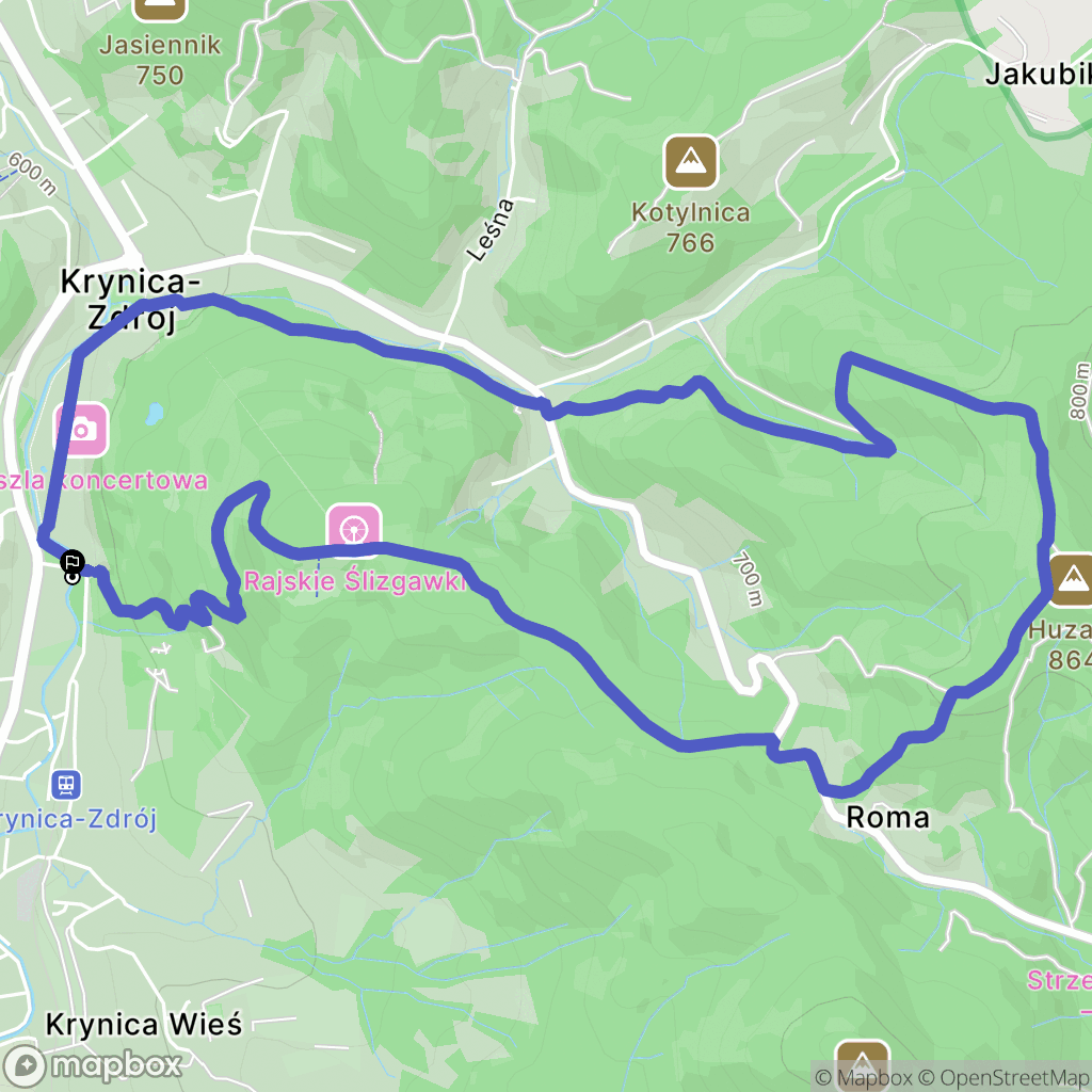 Krynica-Zdrój: mapa trasy - Poland