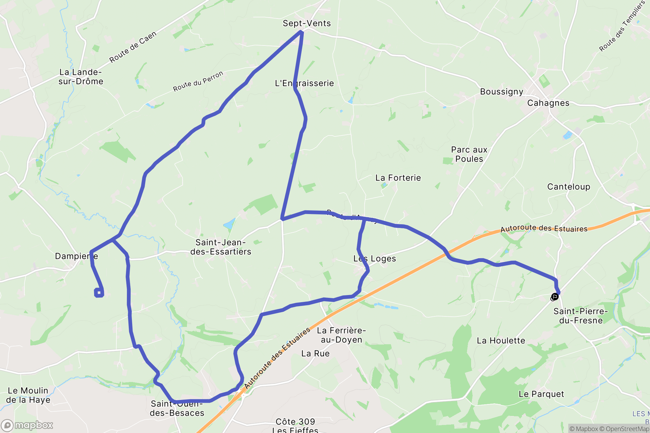 Saint-Pierre-du-Fresne : carte du parcours de randonnée - France