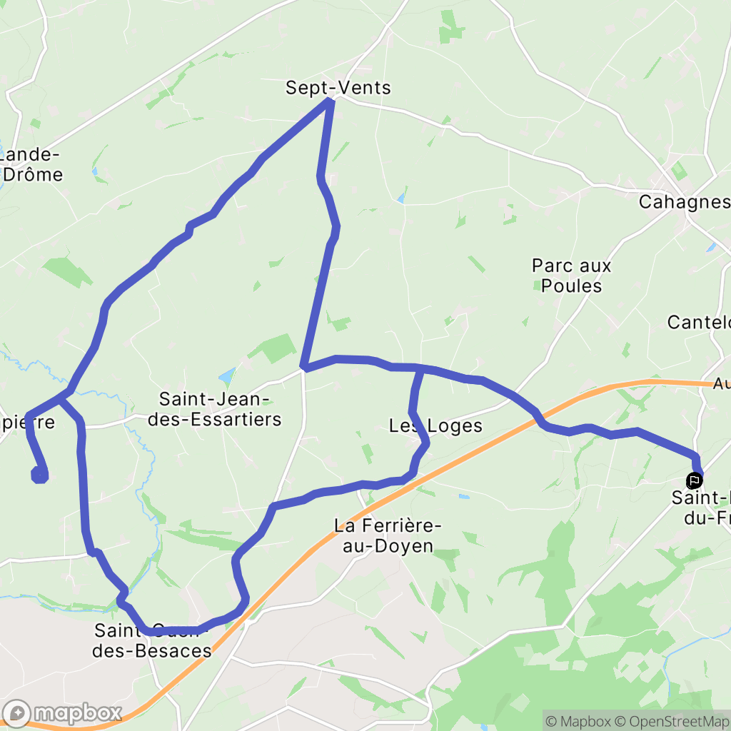 Saint-Pierre-du-Fresne : carte du parcours de randonnée - France