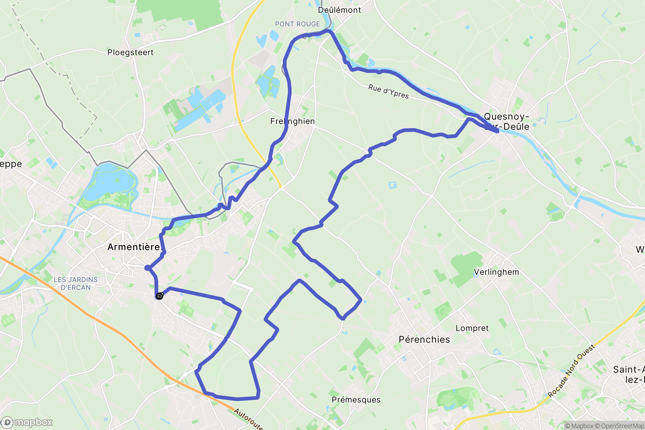 La Chapelle-d'Armentières : carte du parcours de randonnée - France