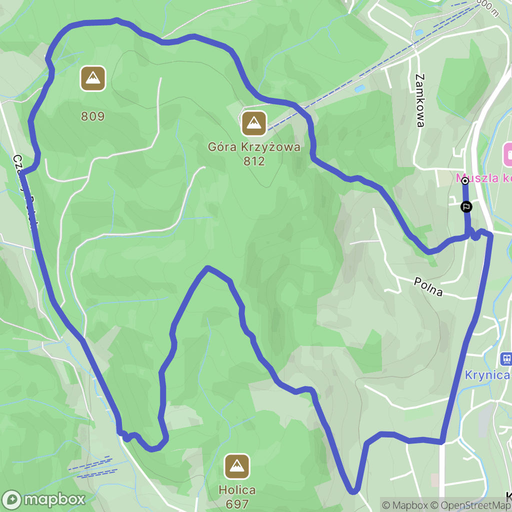 Krynica-Zdrój: mapa trasy - Poland