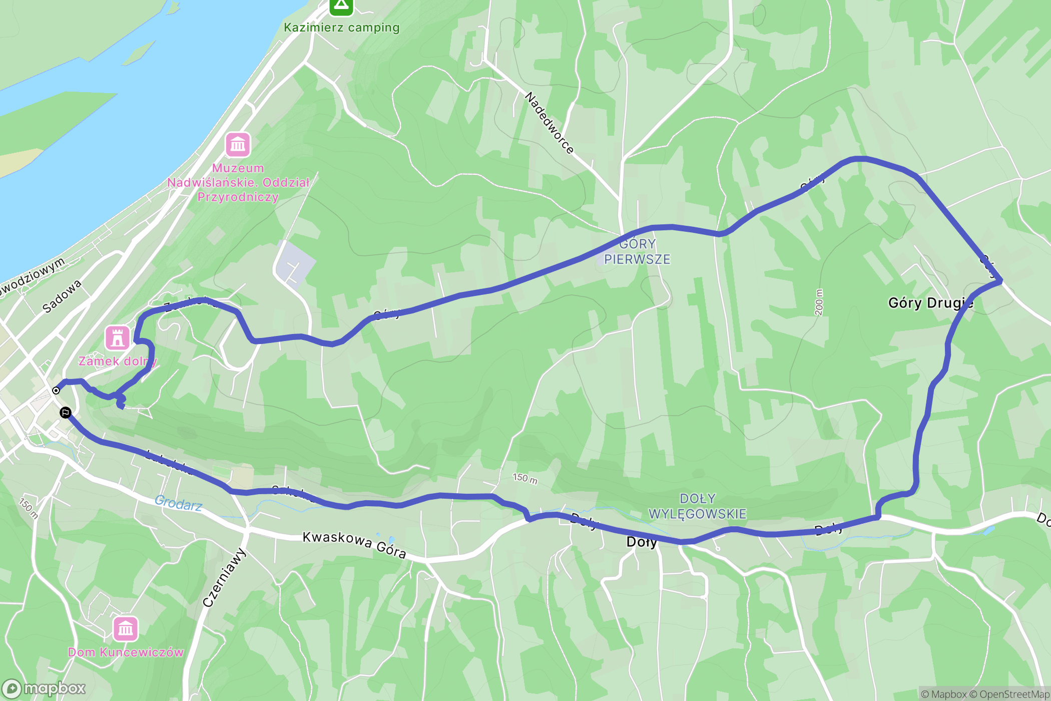Kazimierz Dolny: mapa trasy - Poland