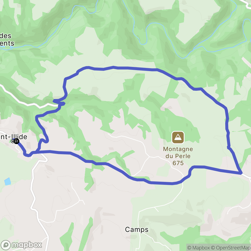 Saint-Illide : carte du parcours de randonnée - France