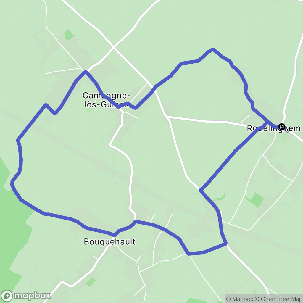 Rodelinghem : carte du parcours de randonnée - France
