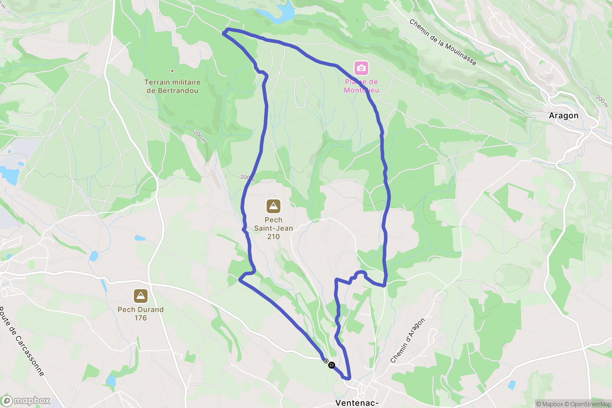Ventenac-Cabardès : carte du parcours de randonnée - France