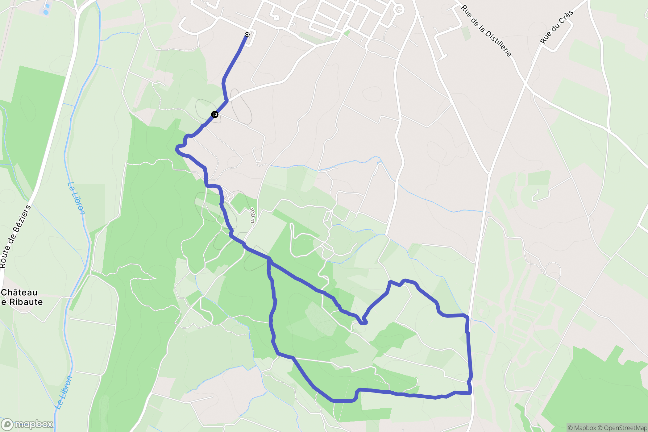 Bassan : carte du parcours de randonnée - France