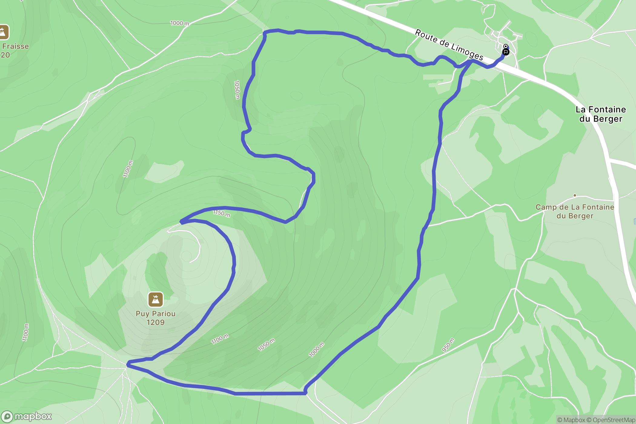 Orcines : carte du parcours de randonnée - France