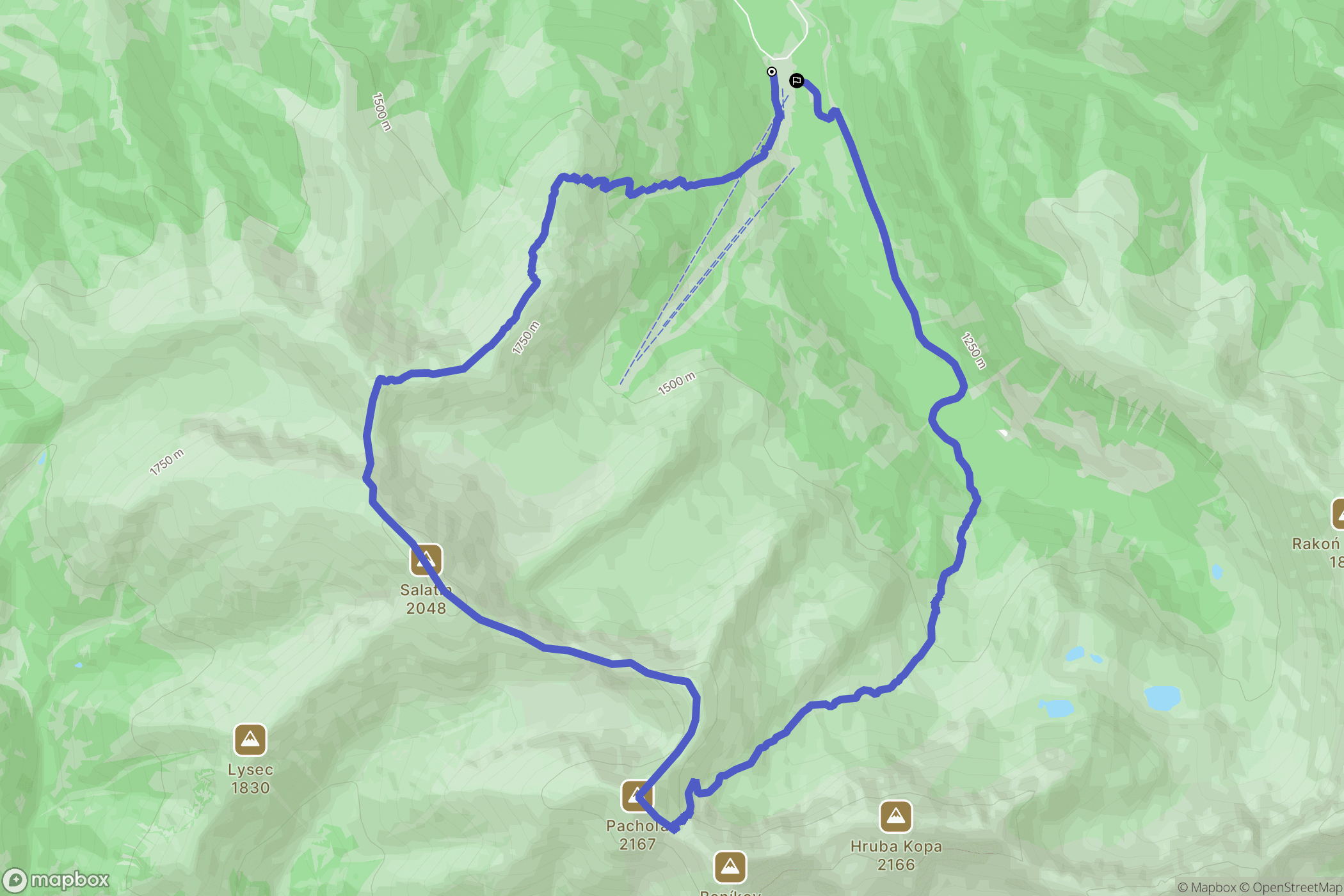 Zuberec: mapa trasy - Slovakia