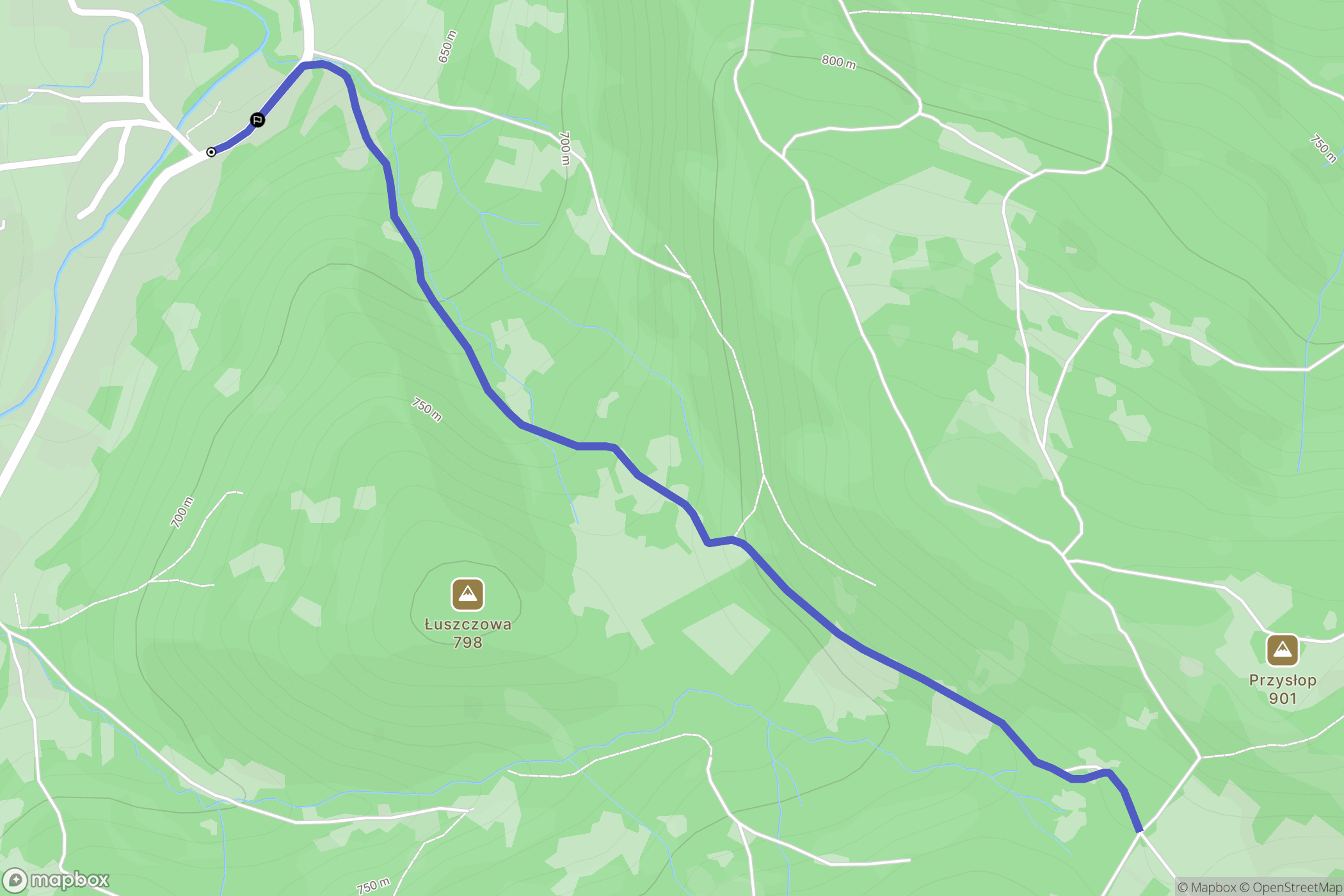 Sopotnia Wielka: mapa trasy - Poland