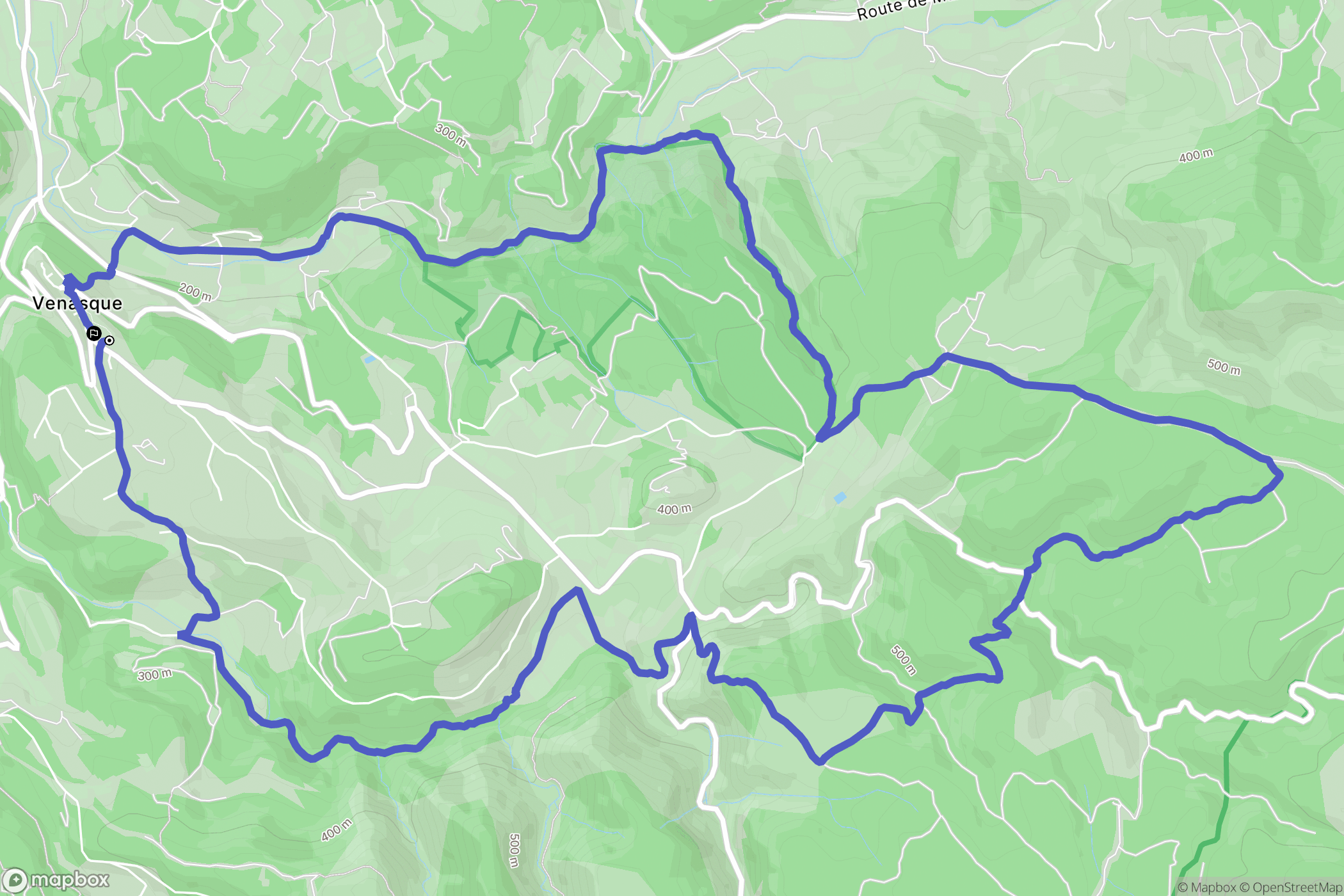 Venasque : carte du parcours de randonnée - France