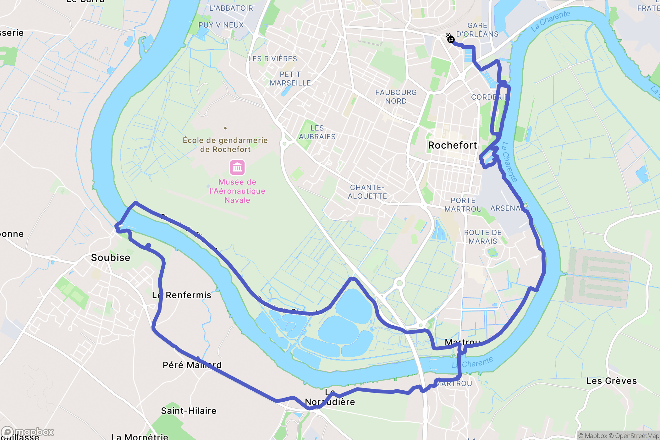 Rochefort : carte du parcours de randonnée - France