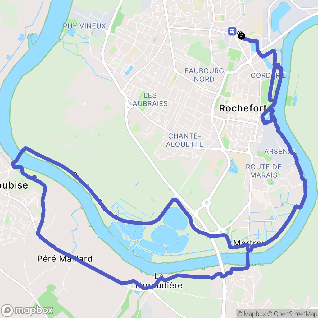 Rochefort : carte du parcours de randonnée - France