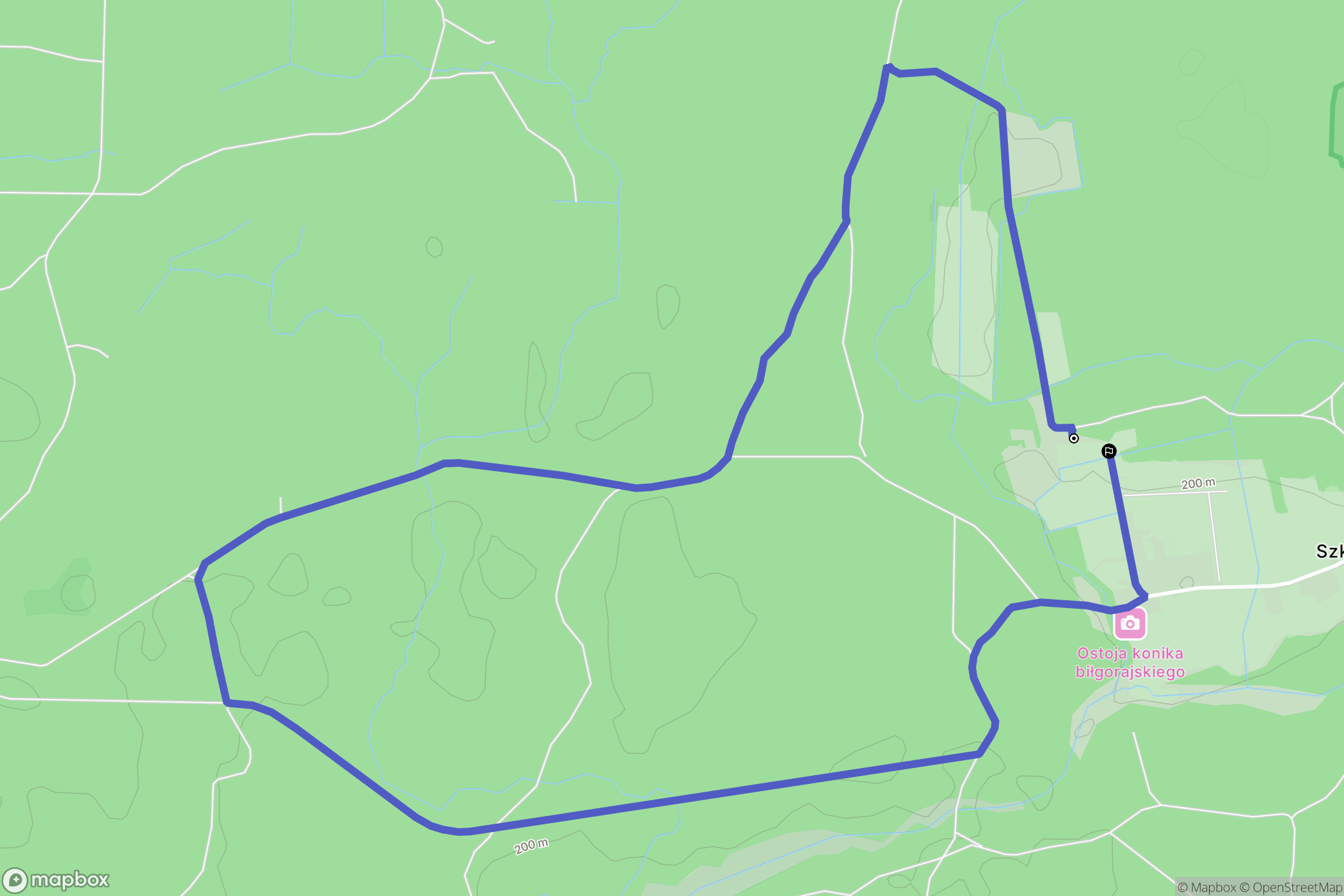 Szklarnia: mapa trasy - Poland