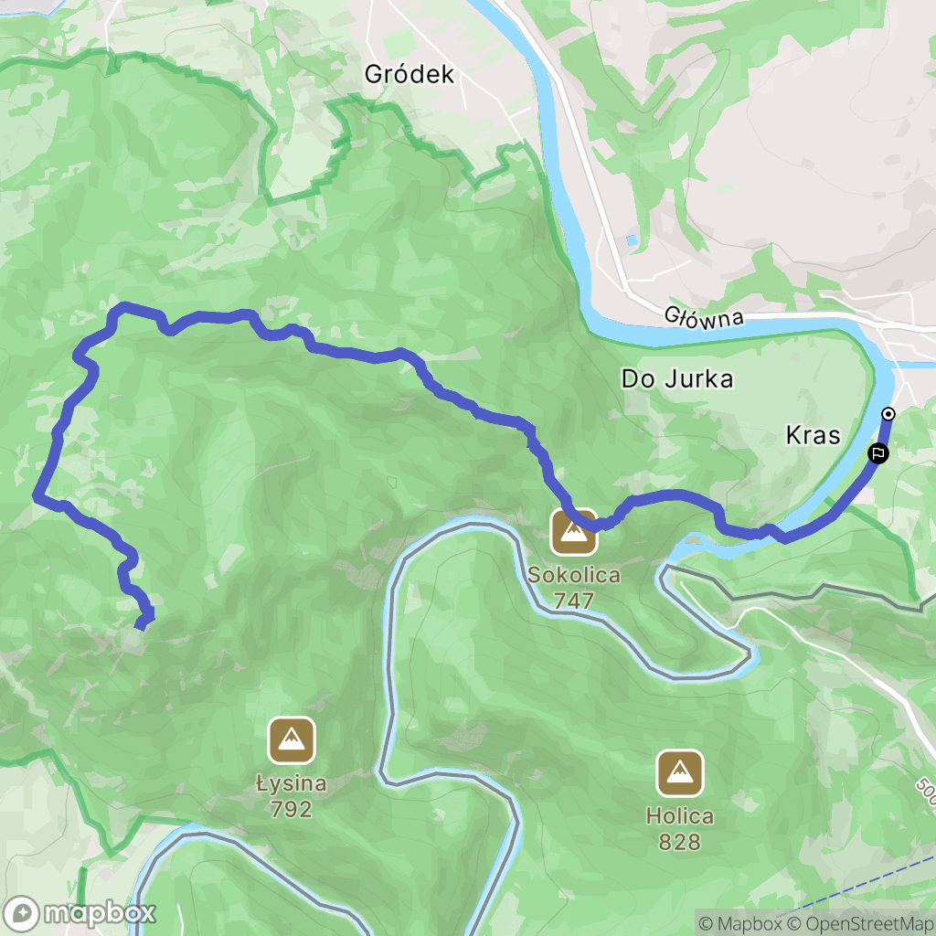 Szczawnica: mapa trasy - Poland