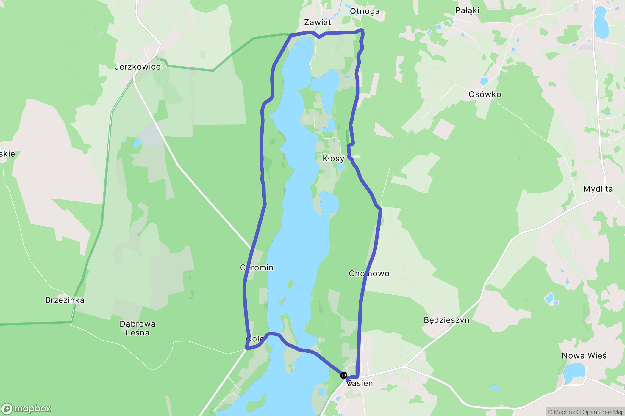 Jasień: mapa trasy - Poland