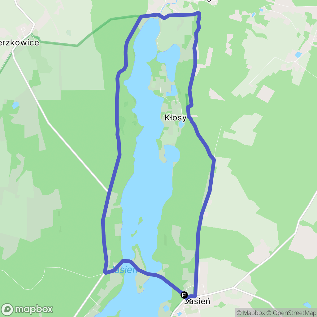 Jasień: mapa trasy - Poland