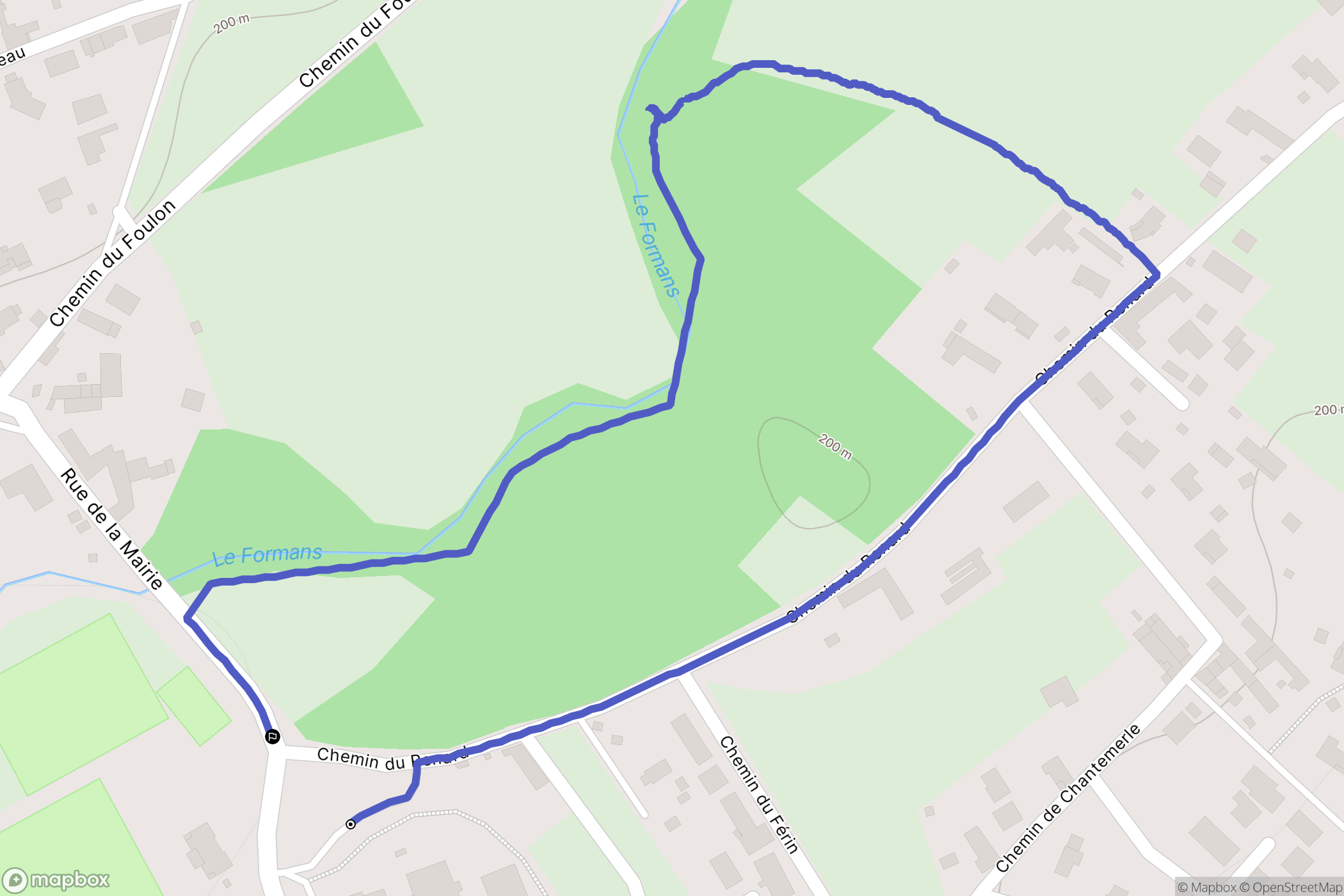 Saint-Didier-de-Formans : carte du parcours de randonnée - France