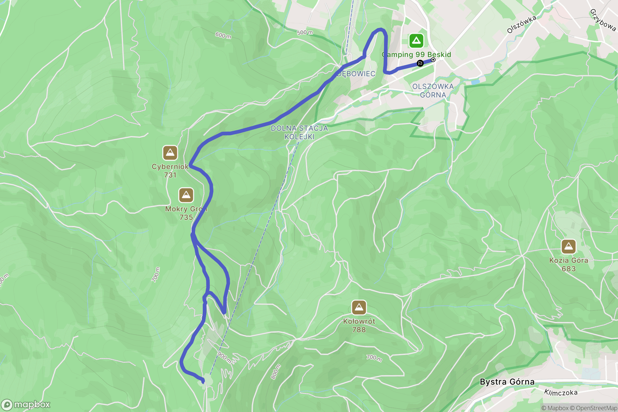 Bielsko-Biała: mapa trasy - Poland