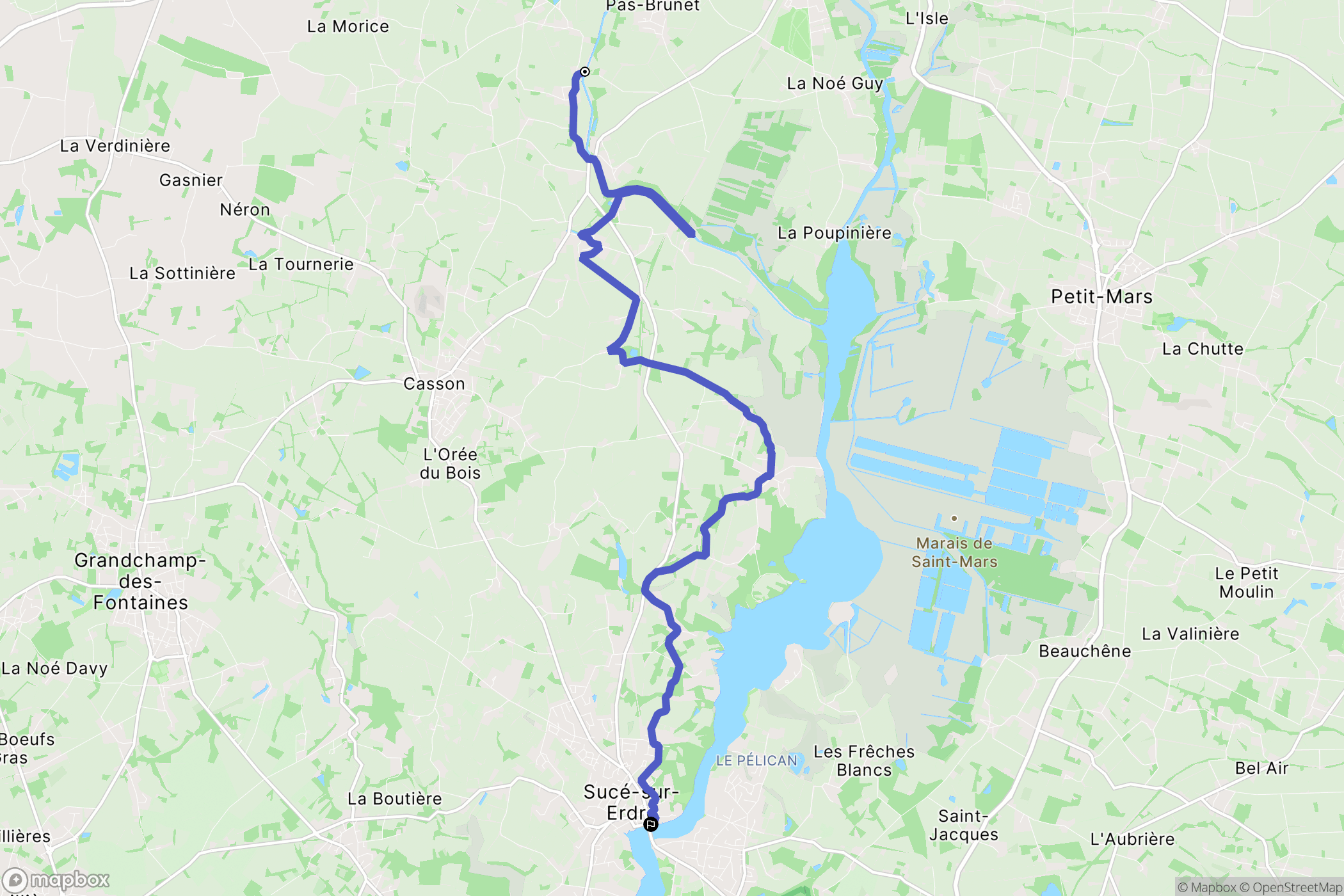 Nort-sur-Erdre : carte du parcours de randonnée - France