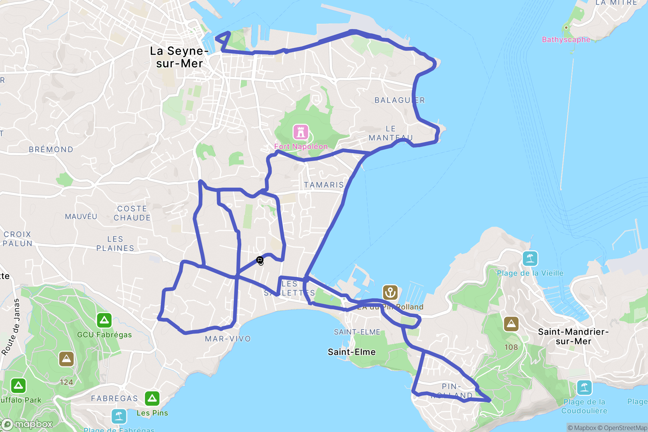 La Seyne-sur-Mer : carte du parcours de randonnée - France