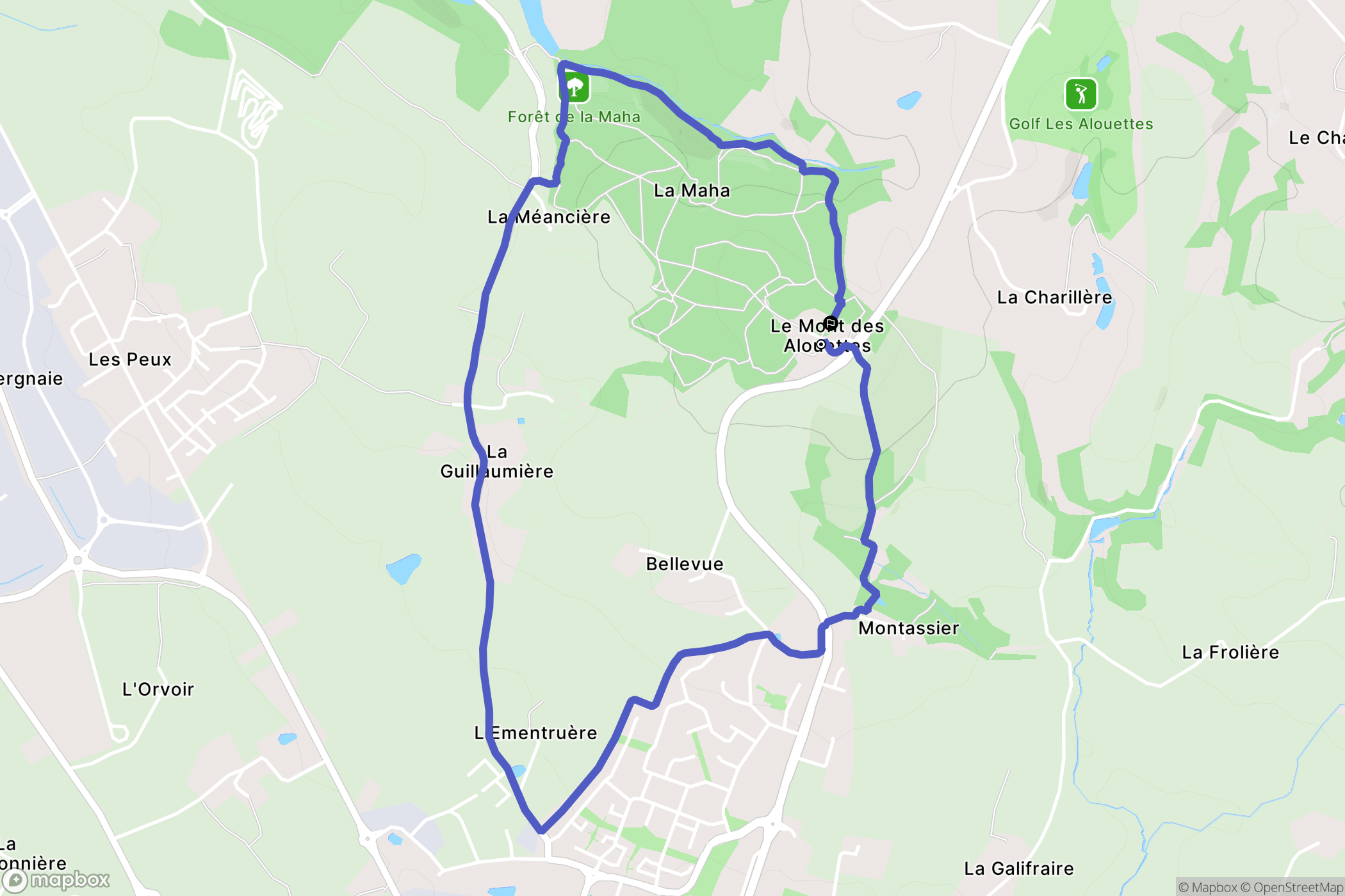 Les Herbiers : carte du parcours de randonnée - France