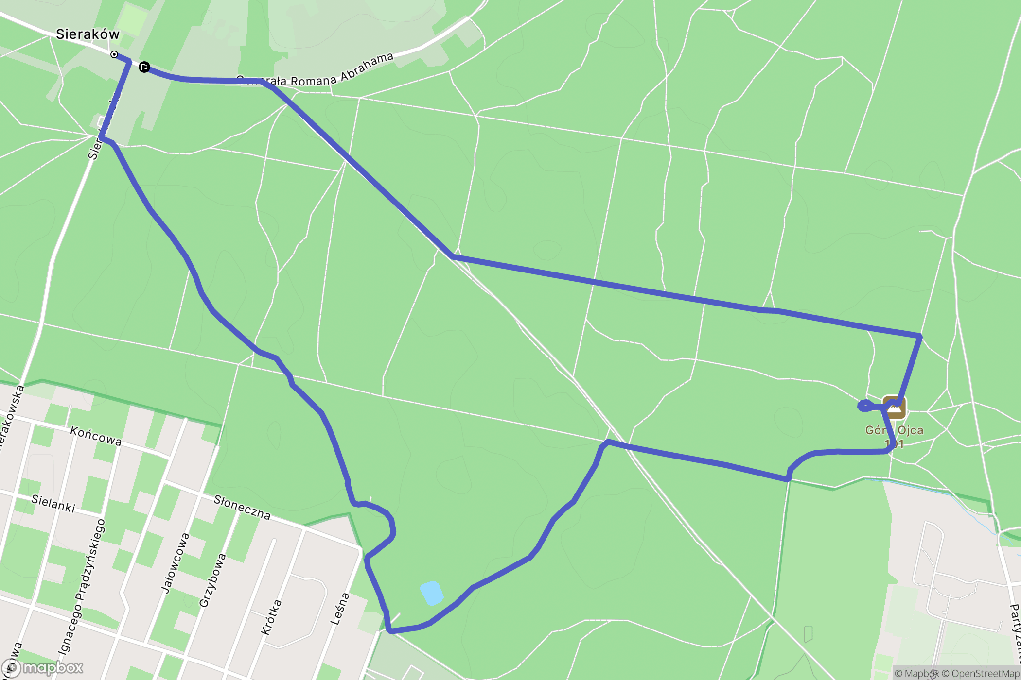Sieraków: mapa trasy - Poland