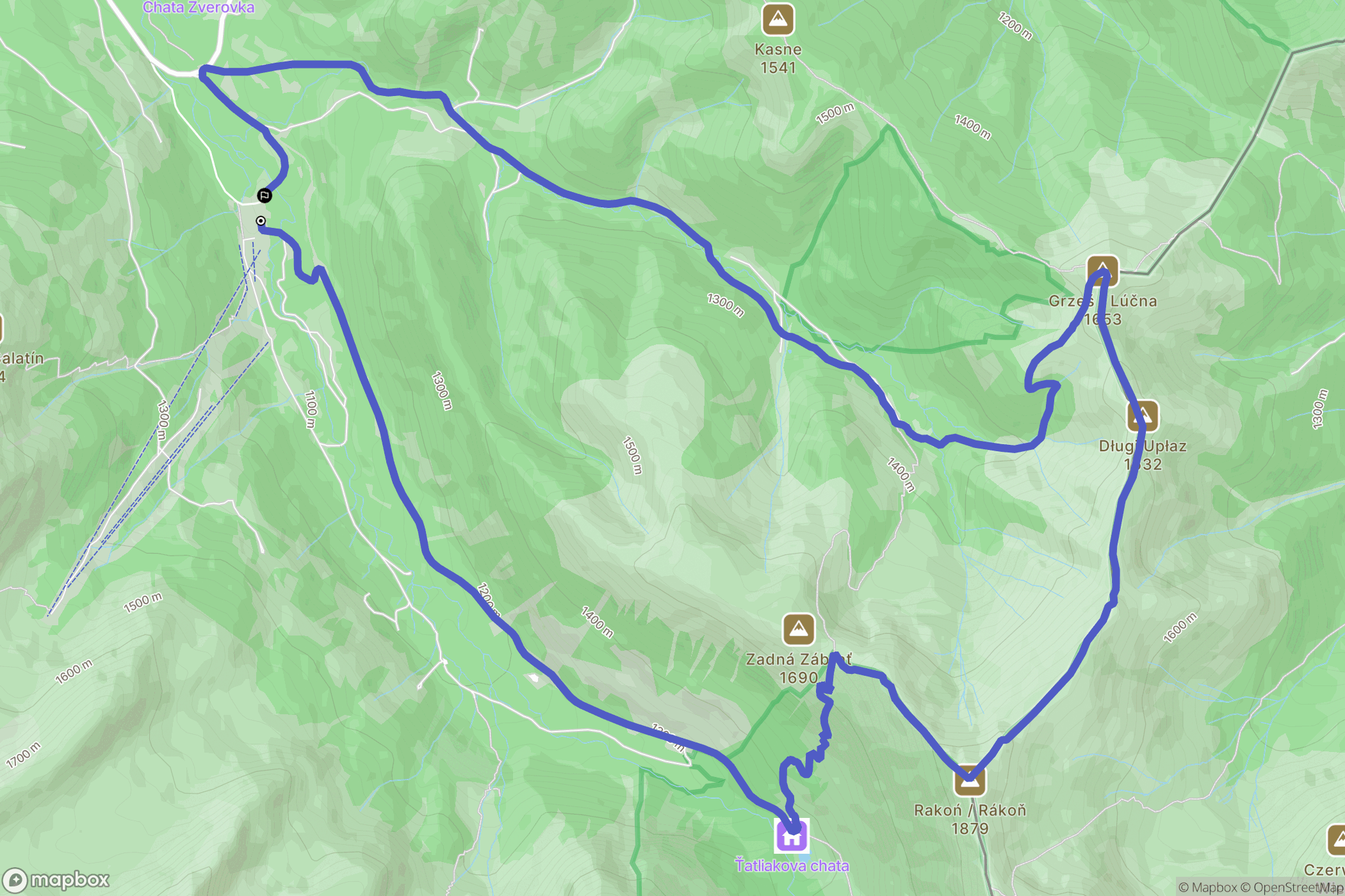 Zuberec: mapa trasy - Slovakia