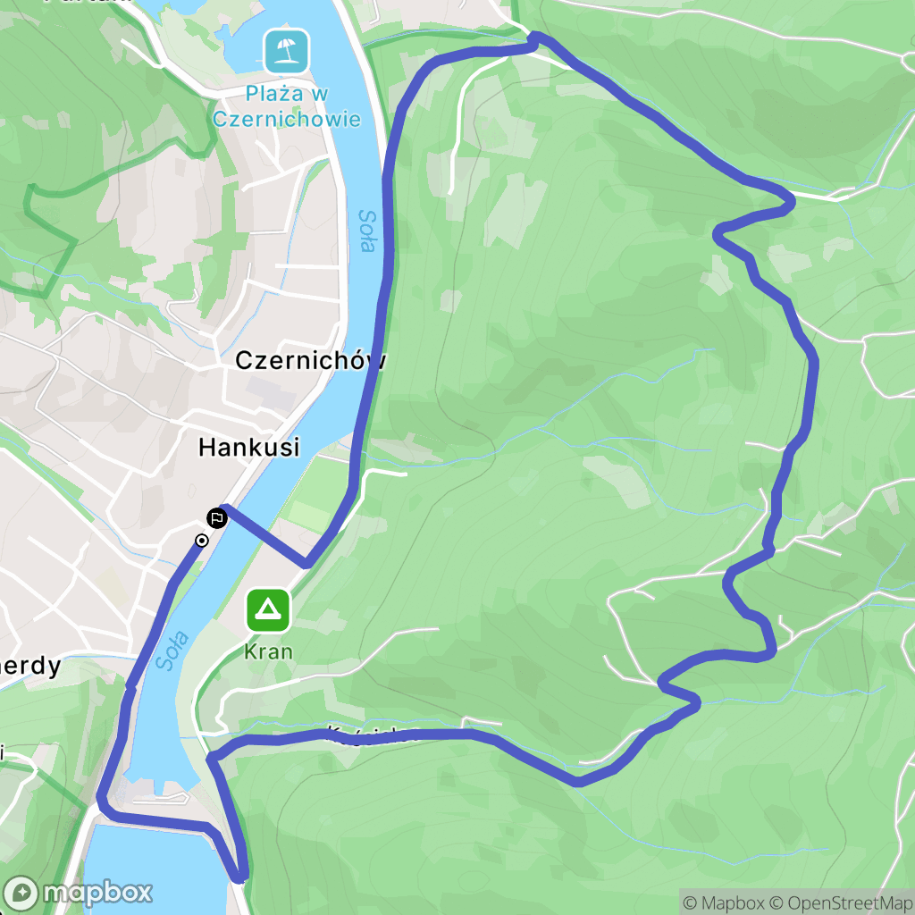 Czernichów: mapa trasy - Poland