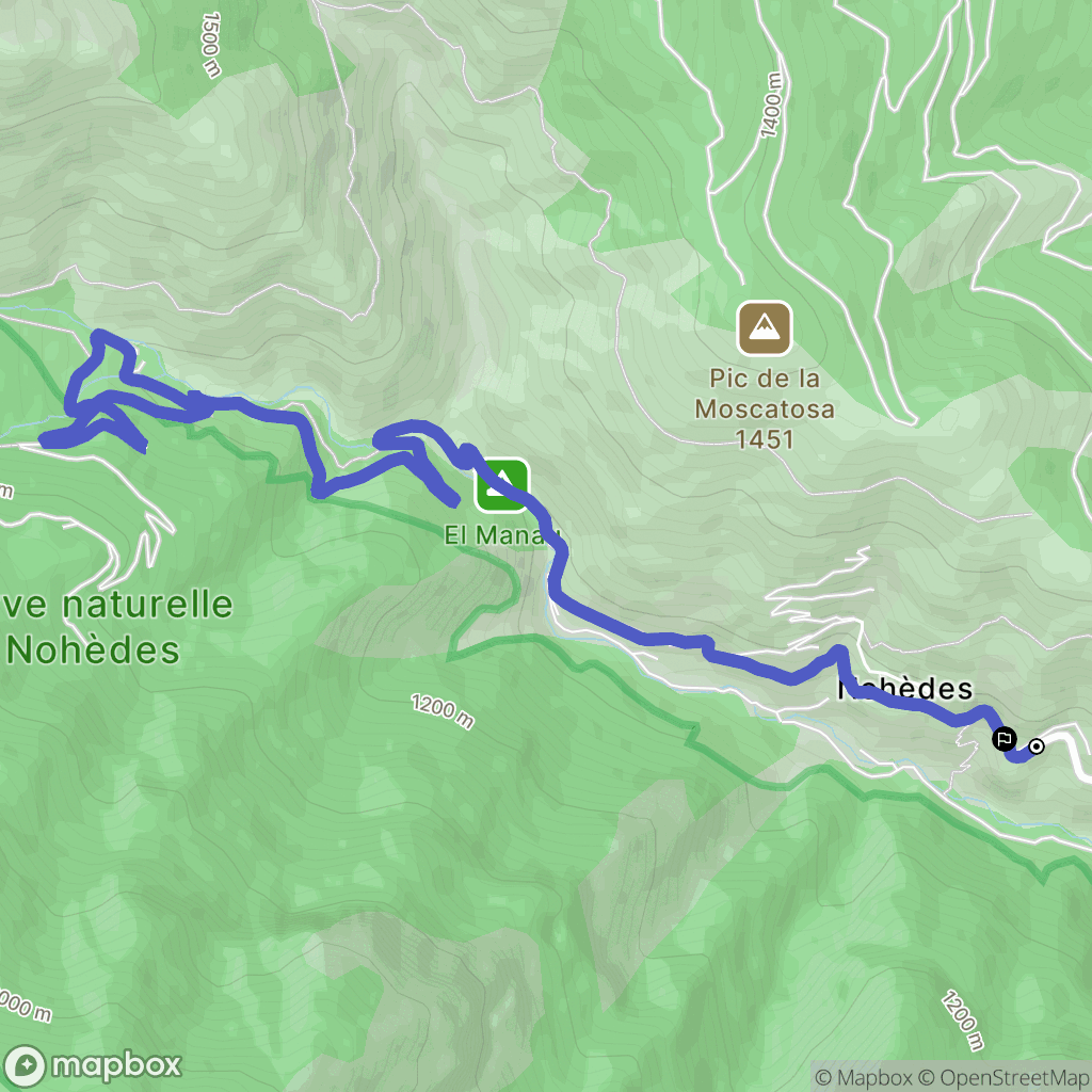 Nohèdes : carte du parcours de randonnée - France
