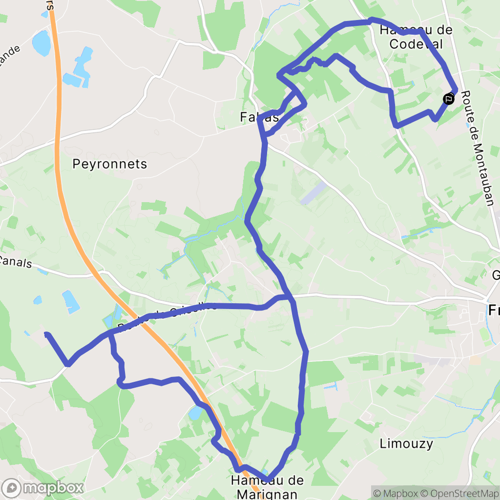 Fronton : carte du parcours de randonnée - France