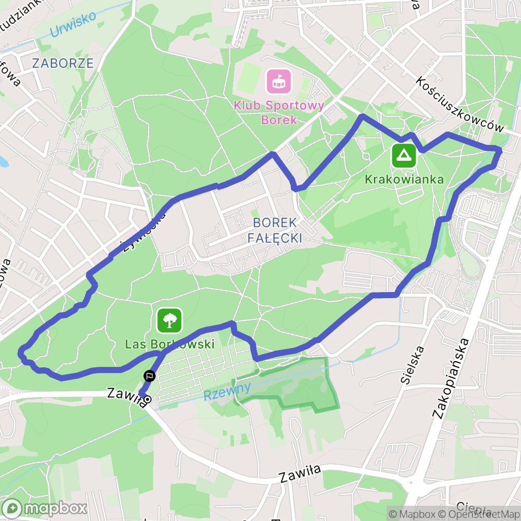 Kraków: mapa trasy - Poland