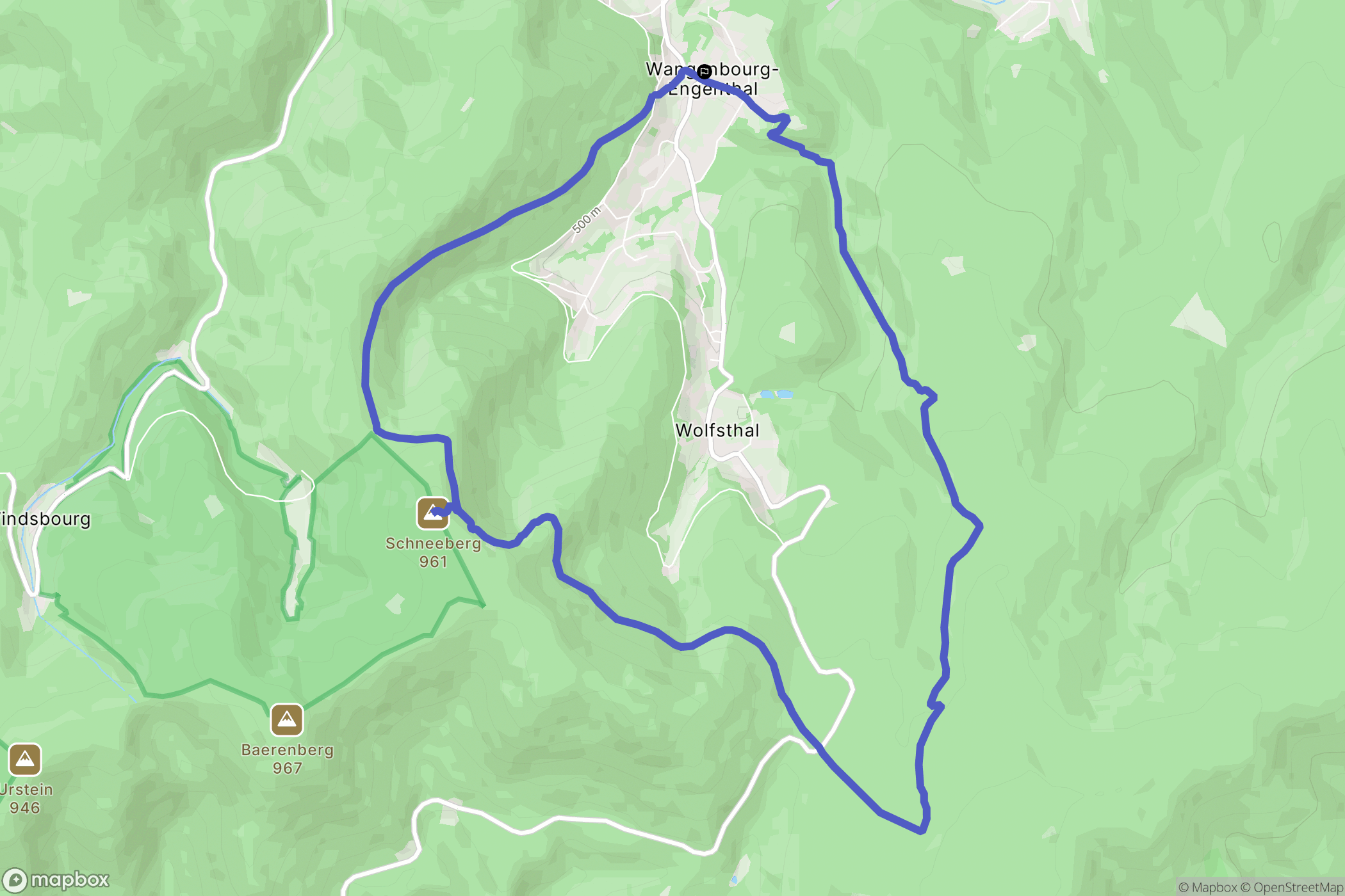 Wangenbourg-Engenthal : carte du parcours de randonnée - France