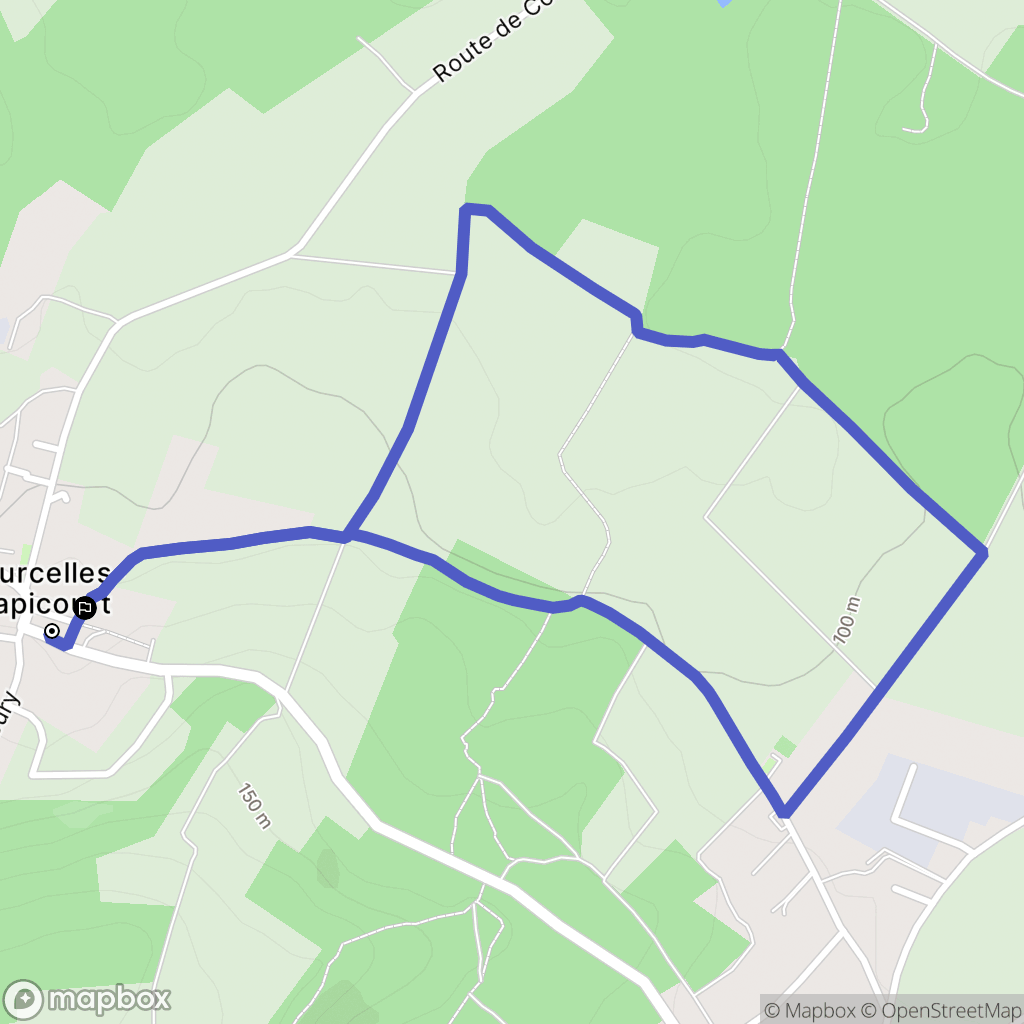 Courcelles-Sapicourt : carte du parcours de randonnée - France