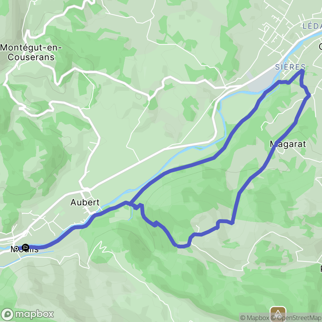 Moulis : carte du parcours de randonnée - France