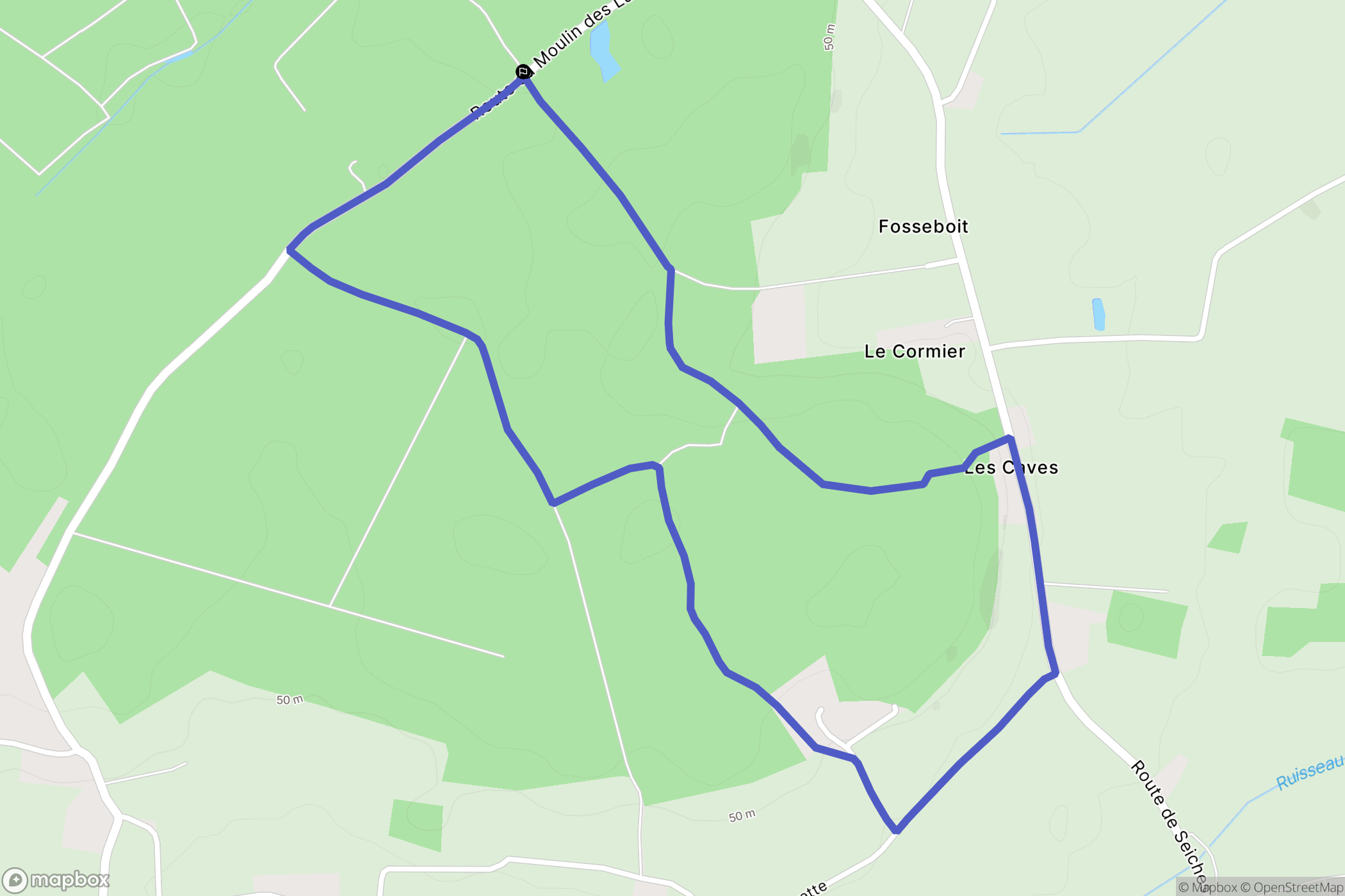 Loire-Authion : carte du parcours de randonnée - France