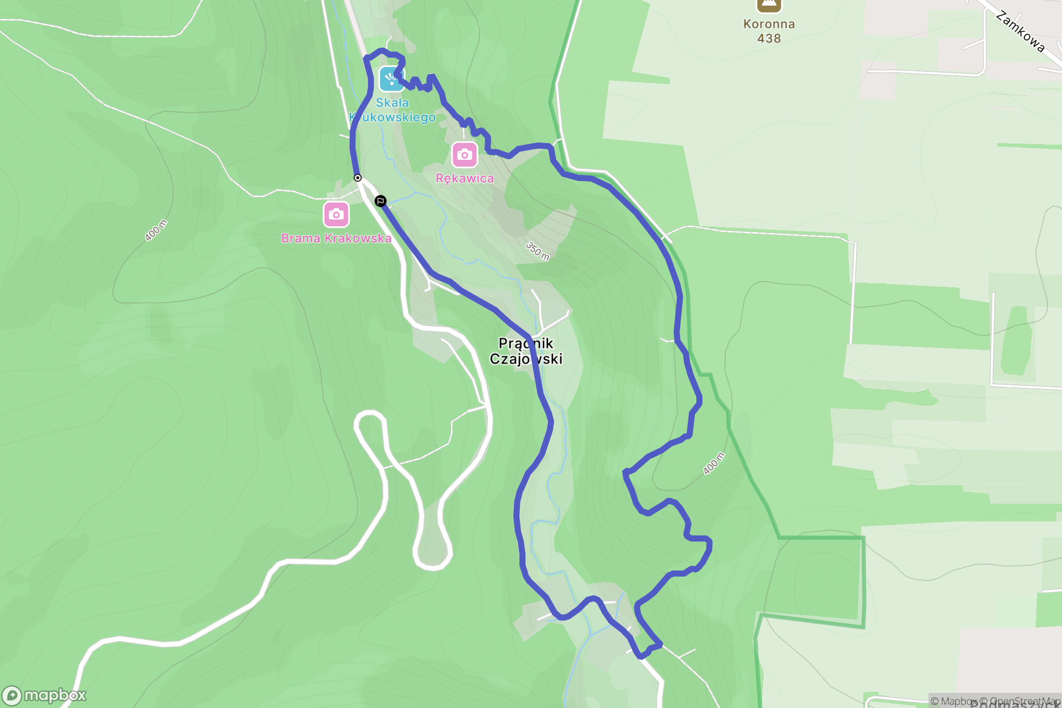 Sąspów: mapa trasy - Poland