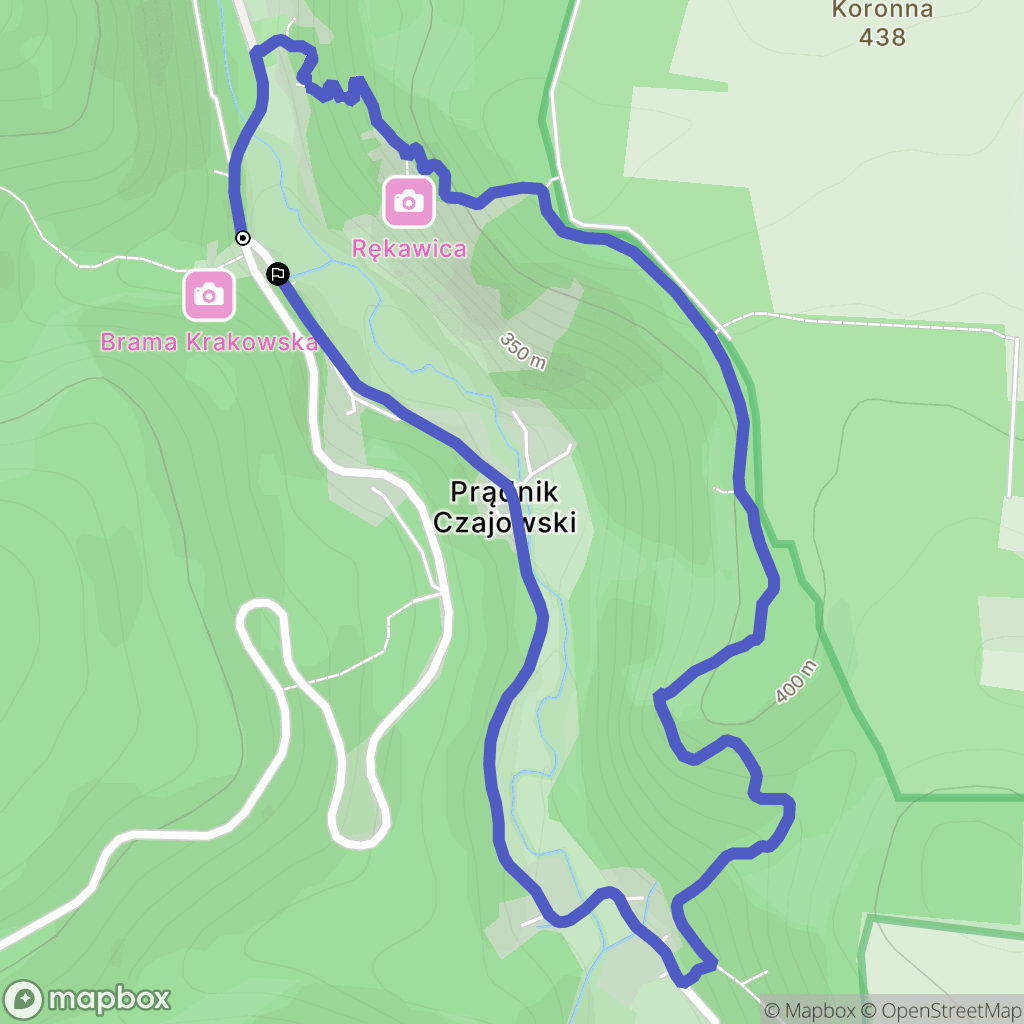 Sąspów: mapa trasy - Poland