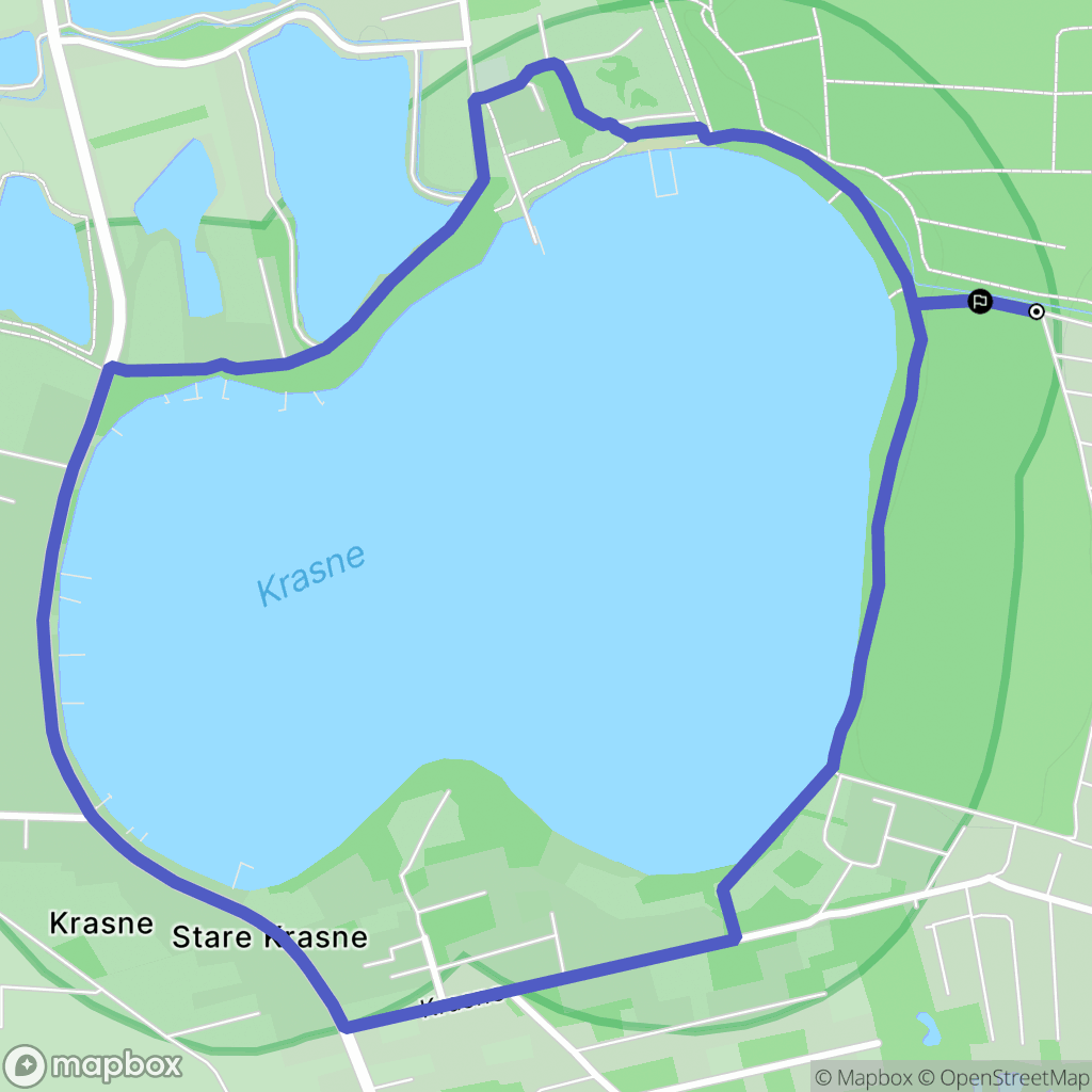 Krasne: mapa trasy - Poland